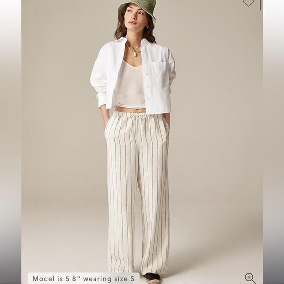 J.Crew Soleil pant in striped linen